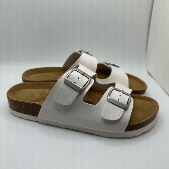 CUSHIONAIRE Women's Cork Footbed Sandal With +Comfort 7 WHITE - Picture 1 of 7